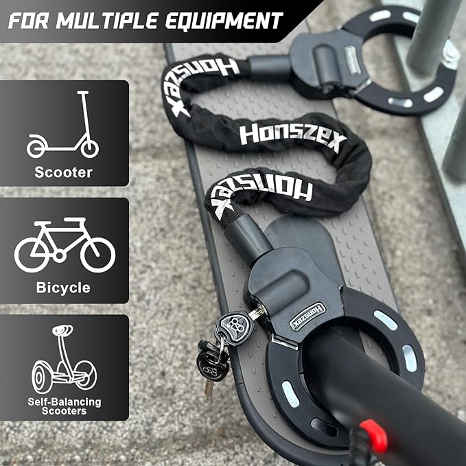 Heavy-Duty Handcuff Chain Lock with Keys – Waterproof Anti-Theft Bike & Scooter Security Lock + Storage Bag