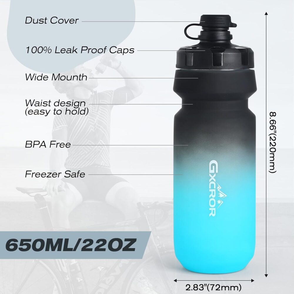GXCROR Bike Water Bottle Holder with Bottle Combo, Lightweight, Durable & Secure Water Bottle Cage Set, Easy Installation, Fit for Sport Outdoor Cycling, MTB Road - Image 3