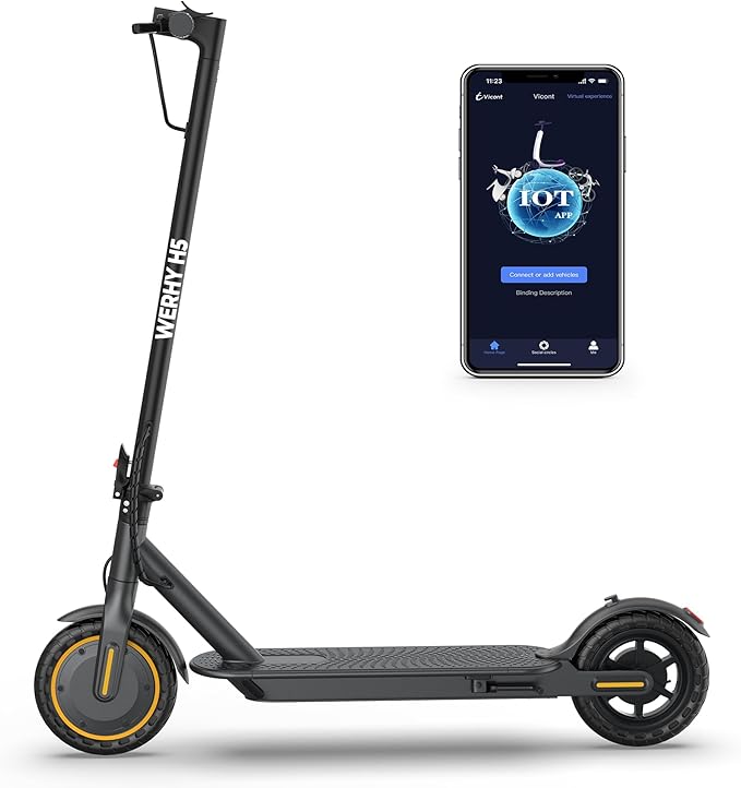 WERHY Electric Scooter for Adults – 350W/500W Motor, Top Speed 19–22 MPH, Max Range 16–28 Miles, Foldable Design