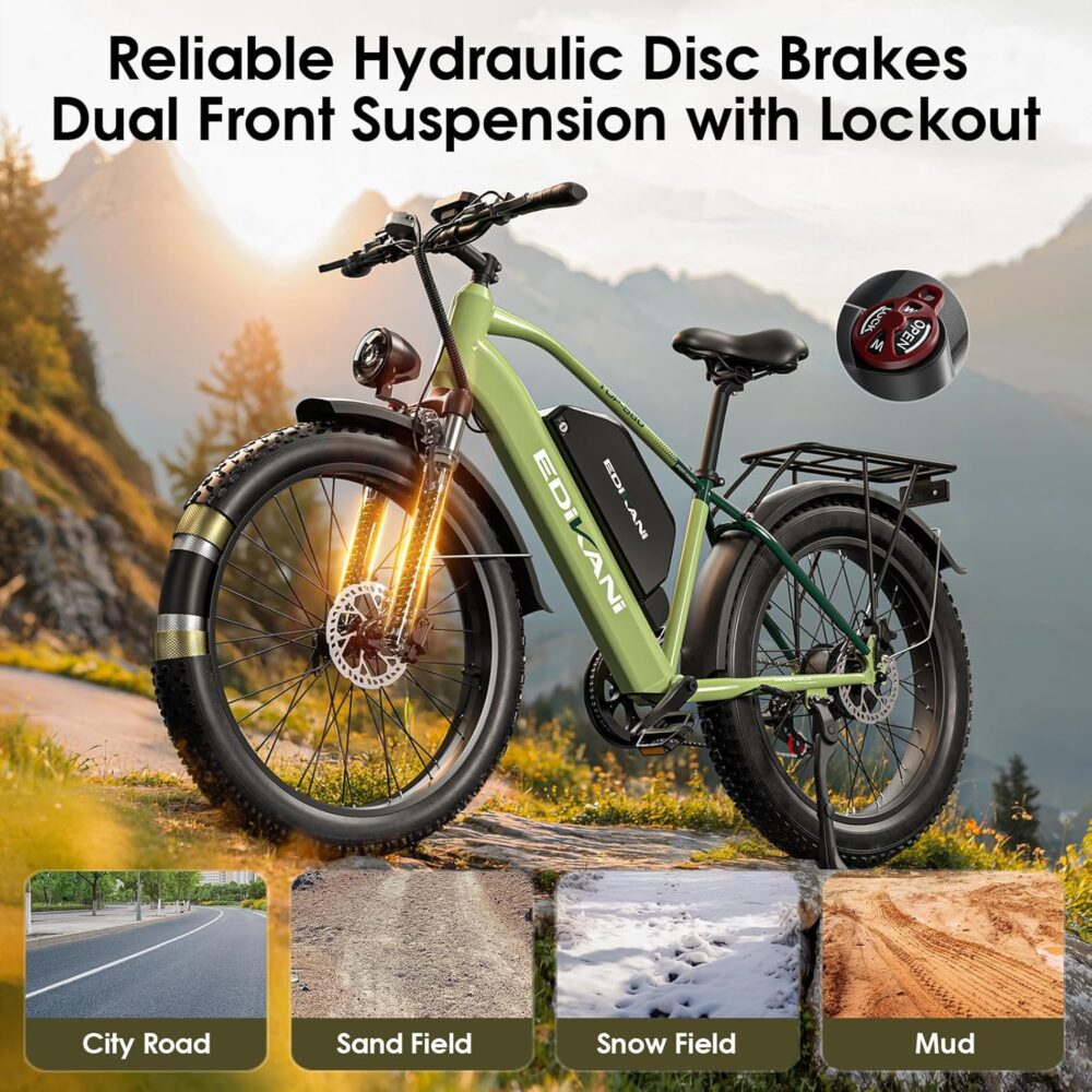 Powerful 2000W E-Bike for Adults – 26" Fat Tires, 48V 32Ah Battery, 48MPH Top Speed, Hydraulic Brakes, 7-Speed, Up to 130 Miles Range - Image 4