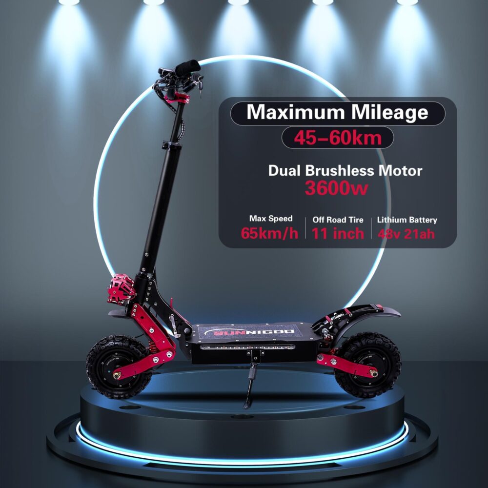 Thor 3600W Electric Beast 65km/h Off-Road Scooter 70km Range Red & Black Urban Mobility Scooter - Image 4