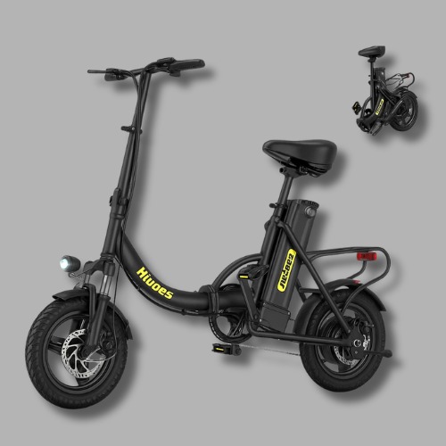 Hidoes C5 Folding Electric Bike for Adults/Teens,14" Portable E bike with Removable Battery 60KM Range Up to 25KM/H,Front Shock Absorber,Foldable Ebike with Rear Frame